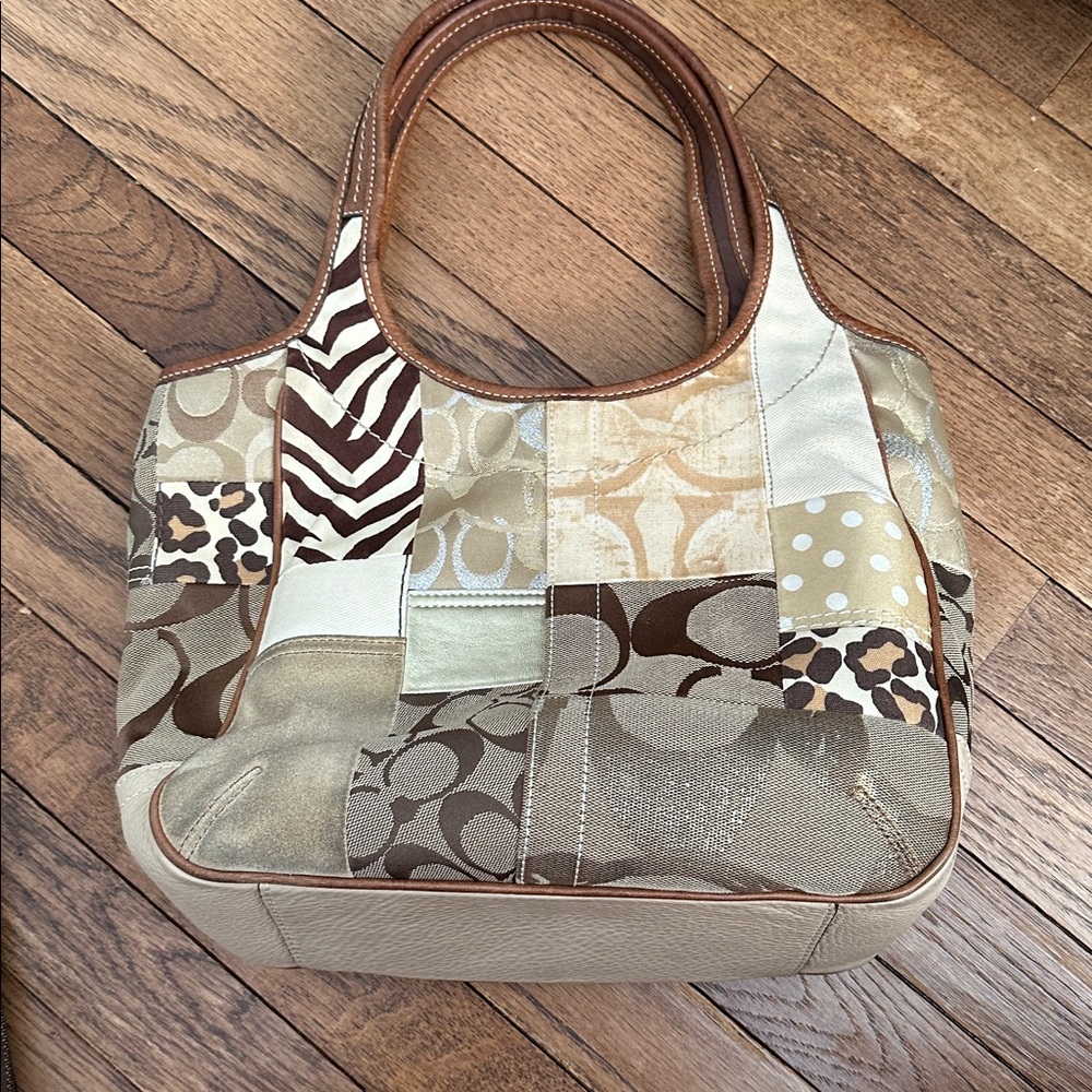 Coach Ergo  Patchwork Stylish Brown and Cream Women's Bag and Wallet  Set - Picture 7 of 10